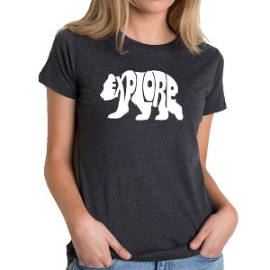 LA Pop Art Explore - Women's Premium Blend Word Art T-Shirt - 1 of 4