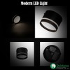 Quickway Imports 15W Surface-Mounted LED Cylinder Downlight Modern 4000K White Spotlight Black Aluminum Frame - 2 of 4