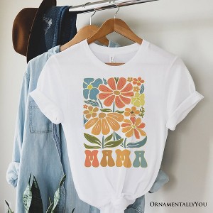 Boho Floral Mama T-Shirt, Natural and White Tee Large Flowers for Modern Moms White 3XL - 1 of 4