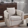 Kumasinova 360° Swivel Accent Chair with Ottoman Set,Chenille Barrel Armchair with Removable Back Pillow,2 Armrest Covers for Living Room,Bedroom - 2 of 4