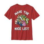 Boy's Nintendo Mario Character Nice List T-Shirt