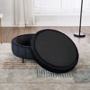 PAGED Round Ottoman with Storage & Reversible Lid, Velvet Storage Ottoman with Metal Legs, Channel Tufted Pumpkin-shape Footstool - 3 of 4