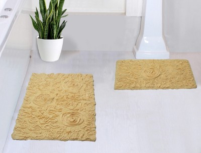 Bell Flower Collection Cotton Floral Pattern Tufted Bath Rug Set Pack of 2 - Home Weavers