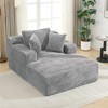 48.8" Chaise Lounge Sofa Bed Upholstered Sleeper Couch with Three Pillows, Full-Compressed-- Frevyn - 3 of 4