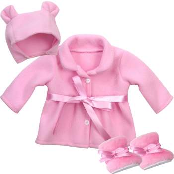 Sophia’s Winter Coat, Hat and Boots Set for 15'' Dolls, Light Pink