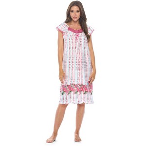 Casual Nights Women's Super Soft Yummy Nightshirt, Short Sleeve Nightgown, Night Dress with Fun Prints & Patterns - 1 of 4