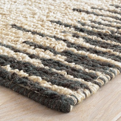 Moss Metal Handwoven Jute and Wool Rectangular Rug