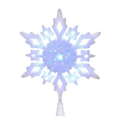 Tree Topper Finial 10.0" Snowflake Led Tree Topper Led Electric Plug-In  -  Tree Toppers