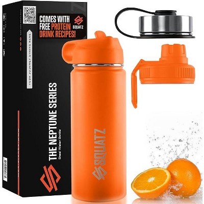 SQUATZ Neptune Series 40 Oz Steel Water Bottle - Vacuum Insulated, Leak Proof With Handle & 3 Lids 14 thumbnail image