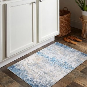 Modern Abstract Rug Washable Rug Low Pile Non-Slip Rugs for Living Room Bedroom - 1 of 4