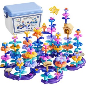 TEMI 165 PCS Flower Garden Building Toys for Toddler, Educational STEM Toy and Preschool Garden Play Set Flower Stacking Toys for Kids Age 3-8 - 1 of 3