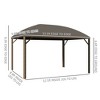10' x 13' Hardtop Gazebo with Curtains, Netting, Pavilion with Steel Roof Ceiling Hook for Garden Patio - 3 of 4