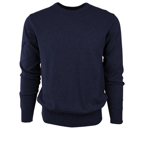Marquis Men\'s Navy Blue Classic Fit Solid Color Crew Neck Cotton Sweater -  X Large : Target