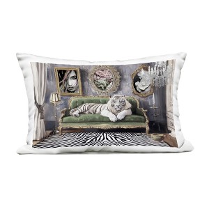 Stupell Industries Languid Tiger in Opulent Space Outdoor Decorative Throw Pillow, 14 x 20 - 1 of 3