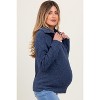 Pinkblush Navy Half Zip Maternity Pullover Sweater - 2 of 3