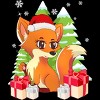 Men's Design By Humans Fox Santa Hat Christmas T Shirt By thebeardstudio Tank Top - 2 of 4