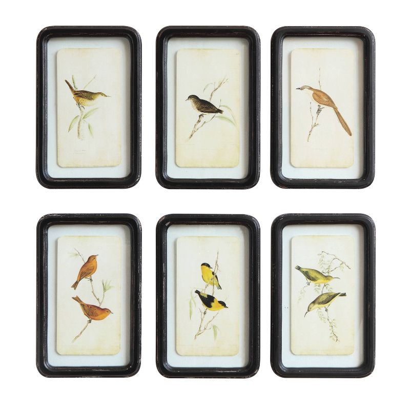 7&#34; x 11&#34; (Set of 6) Designs Framed Wood Decorative Floating Bird Art - 3R Studios, 1 of 5