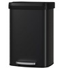 Acekool 13 Gallon / 50L Metal Step Trash Can with Soft-Close Lid, Liner Rim, Rear Handle & Anti-Slip Feet for Kitchen and Home, Black - 2 of 4