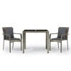 vidaXL 3 Piece Patio Dining Set with Cushions Gray Poly Rattan - 2 of 4