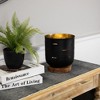 Northlight Iron and Foil Pillar Candle Holder with Wooden Base - 8.25" - Antiqued Black and Gold - 2 of 4