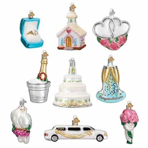 Old world christmas wedding ornament clearance set