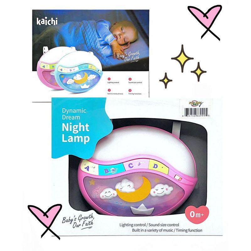 Night Lamp With Multiple Melodies To Put Your Baby To Sleep, In Pink, 2 of 4