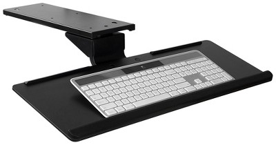 Mount-It! Under Desk Keyboard Tray and Mouse Platform | Ergonomic Computer Keyboard Drawer with Gel Wrist Pad | 17 Inch Space Saving Track | Black