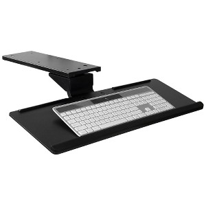 Mount-It! Under Desk Keyboard Tray and Mouse Platform | Ergonomic Computer Keyboard Drawer with Gel Wrist Pad | 17 Inch Space Saving Track | Black - 1 of 4