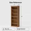 PexFix 84"x31"x16" Wood Bookshelf with Adjustable Shelves in Natural Color - image 4 of 4