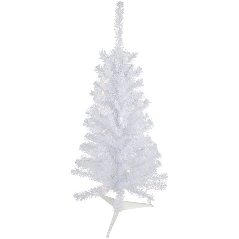 Northlight 3' Pre-Lit Woodbury White Pine Slim Artificial Christmas Tree, Clear Lights, 1 of 7