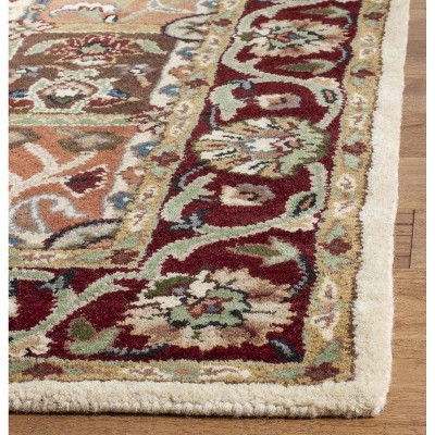 Handmade Reversible Red Wool 4' x 6' Tufted Rug
