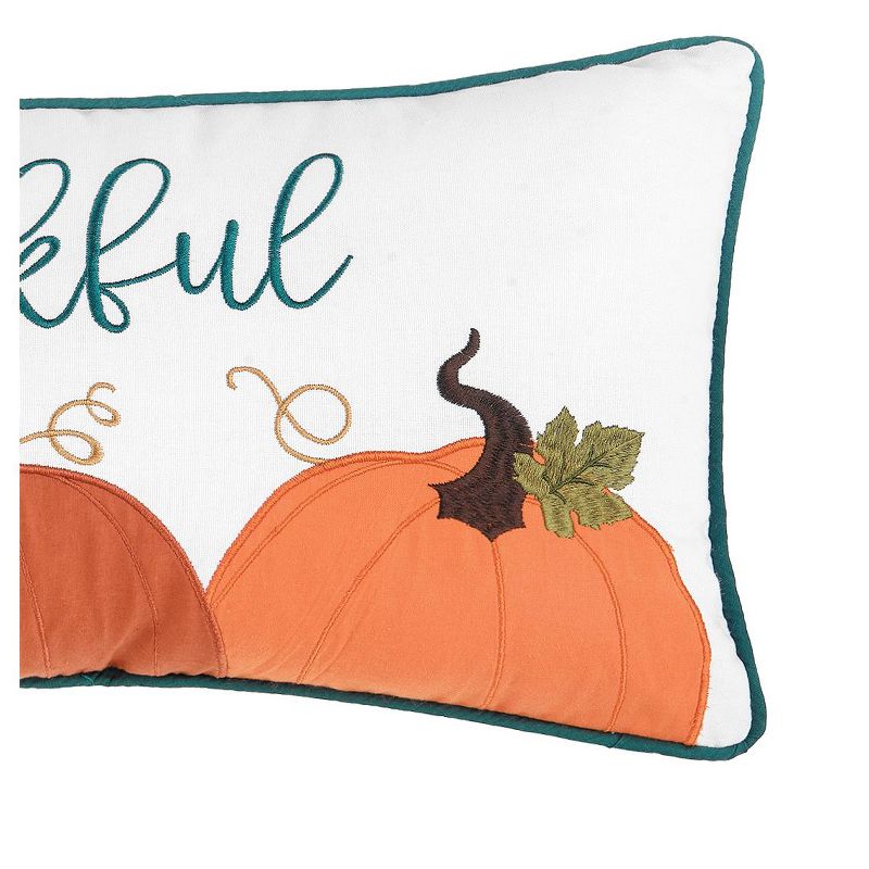 C&F Home 10" x 20" Thankful Pumpkins Applique and Embroidered Pillow, 3 of 6