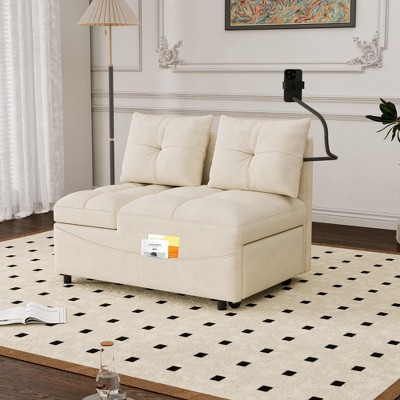 KTMBDW Multi-Function Folding Ottoman Breathable velvet Couch Bed with Adjustable Backrest, Convertible Chair for Living Room Apartment Office