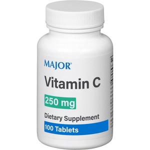Major Chewable Vitamin C-250mg,Orange Tablets, 100 Count - 1 of 4