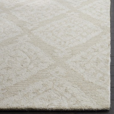 Handmade Beige Wool Tufted 8' x 10' Rectangular Rug