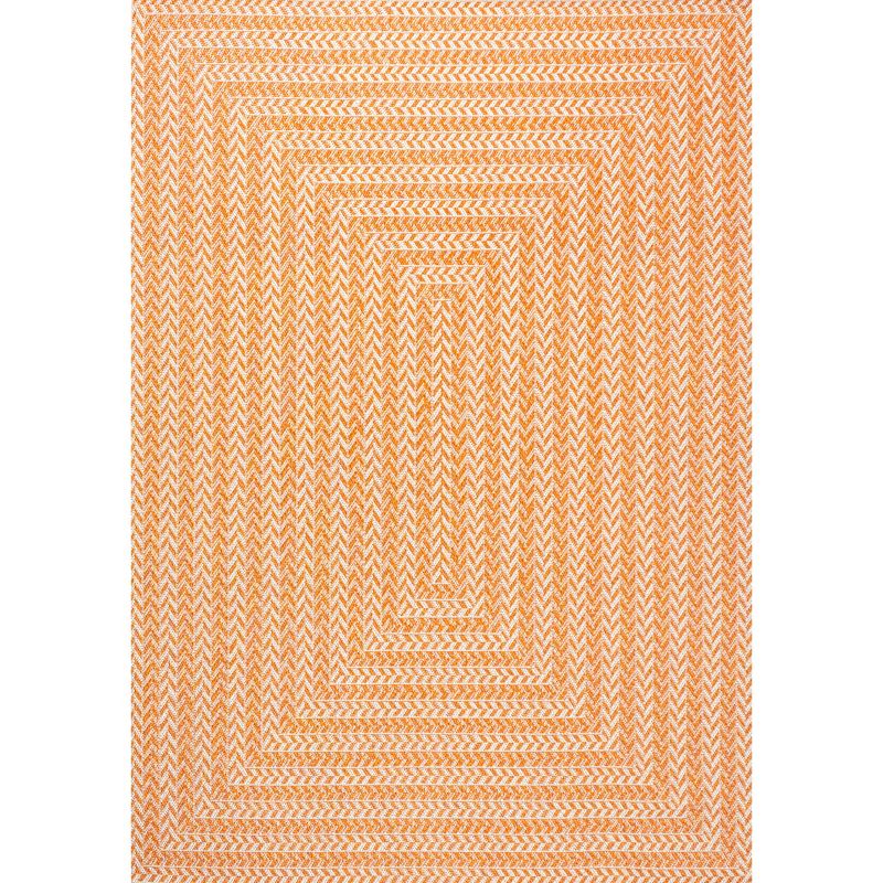 Chevron Modern Concentric Squares Indoor/Outdoor Area Rug - JONATHAN Y, 2 of 13