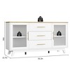56" Modern Sideboard Buffet Cabinet with Drawers, Fluted Glass Doors, Adjustable Shelves Storage Unit for Kitchen - 2 of 4