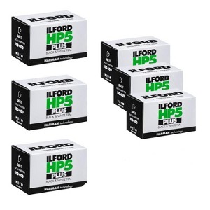 Ilford 6 Pack HP-5 Plus 400 35mm Black and White Professional Film, ISO 400, 36 Exposures - 1 of 3