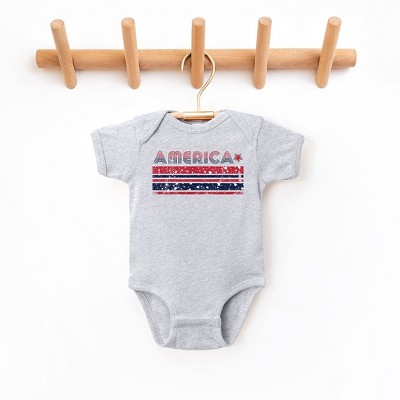 The Juniper Shop America With Stars And Stripes Baby Bodysuit