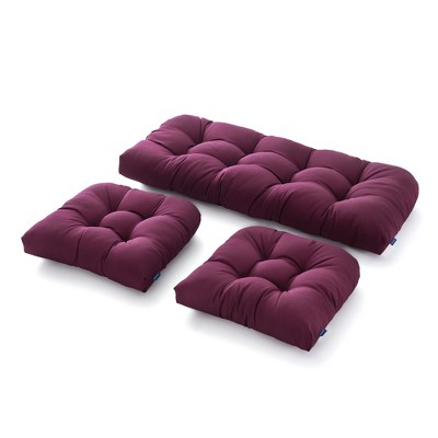 Outdoor Chair Cushions,3 Piece Loveseat Outdoor Cushions Set,Tufted/Wicker Patio Cushion for Patio Furniture All Weather,44"x19"x5"