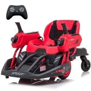 360°Rotation Electric Ride-on, 2.4G Remote Control, Blue Laser Shooting Sound, Bilateral Steering Control Handle, 12V 7AH Rechargeable Battery - 1 of 4