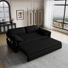 63.8" Queen Size Pull Out Couch 3-In-1 Convertible Sleeper Sofa Bed With Side Storage,Multi-Functional Velvet Loveseat Bed For Apartment-Cuddlewood - 2 of 4