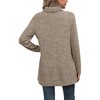 Women's Fall Winter High Neck Ribbed Knit Top - Loose Fit T-Shirt with Side Slits - 3 of 4