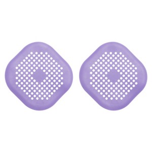 Unique Bargains Shower Drain Hair Catcher Square Drain Cover with Suction Cup Silicone Strainer Hair Stopper - 1 of 4