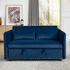 3 in 1 Convertible Sleeper Futon Sofa Bed, 55in Loveseat Lounge Couches with 2 Pillows, Reclining Backrest,Side Pockets for Living Room,Pull-Out Couch - 2 of 4