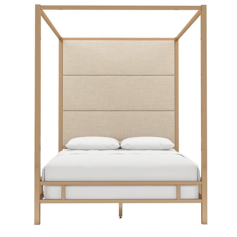 Evert Champagne Gold Canopy Bed with Panel Headboard - Inspire Q, 4 of 8