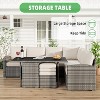 7 Piece Outdoor Sectional Sofa with Dining Table,Outdoor Sectional Dining Table Set,PE Rattan Outdoor Furniture with Dining Table with Ottoman - 4 of 4