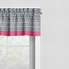 Bacati - Rod Pocket Window Valance Owls in the Woods Pink/Grey - 3 of 4