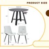 5 PCS Round Dining Table Set Modern Dining Set Kitchen Table Set with 4 Upholstered Chairs, Black/Gray/White/Brown-Modernluxe - 3 of 4