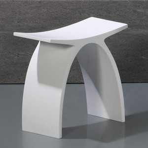ALFI Arched White Matte Solid Surface Resin Bathroom / Shower Stool - 1 of 4